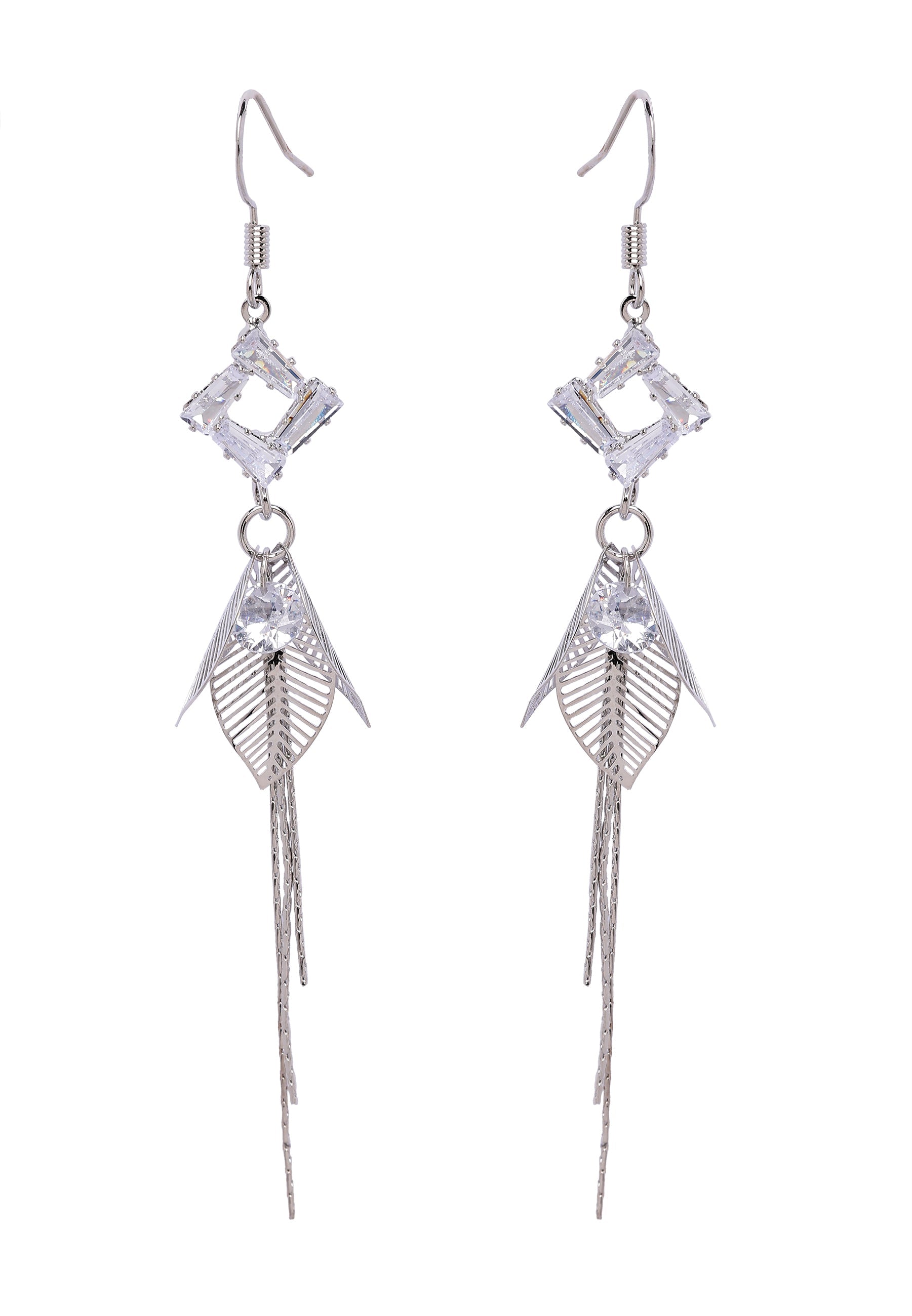 Gleaming meticulous Leaf Dangle earrings