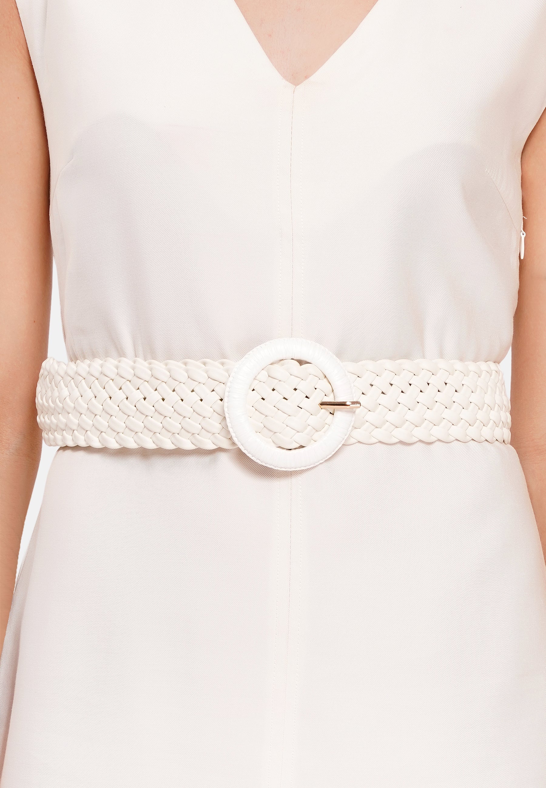 Braided Round Buckle Belt