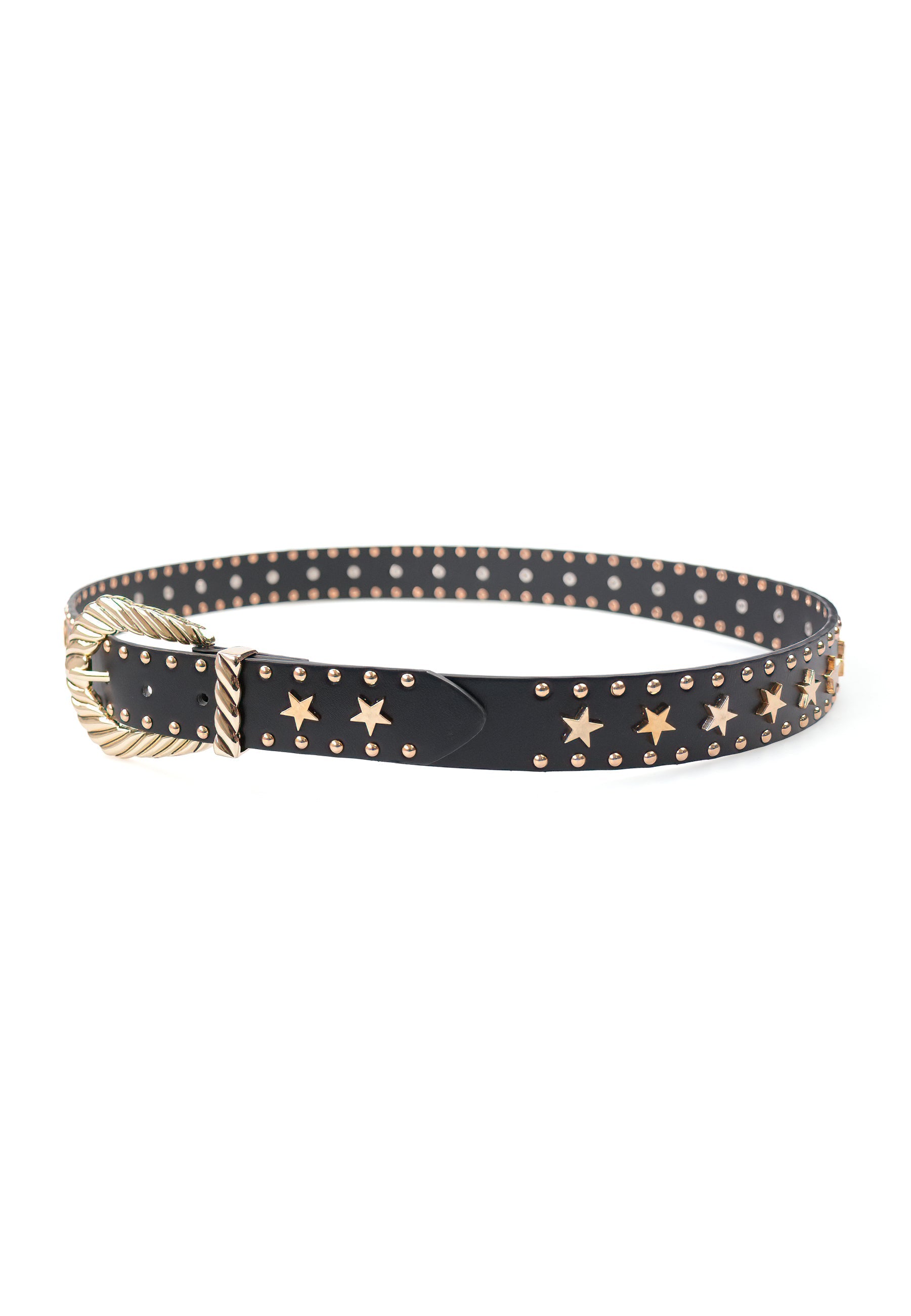 Sleek Black Belt with Star Detailing