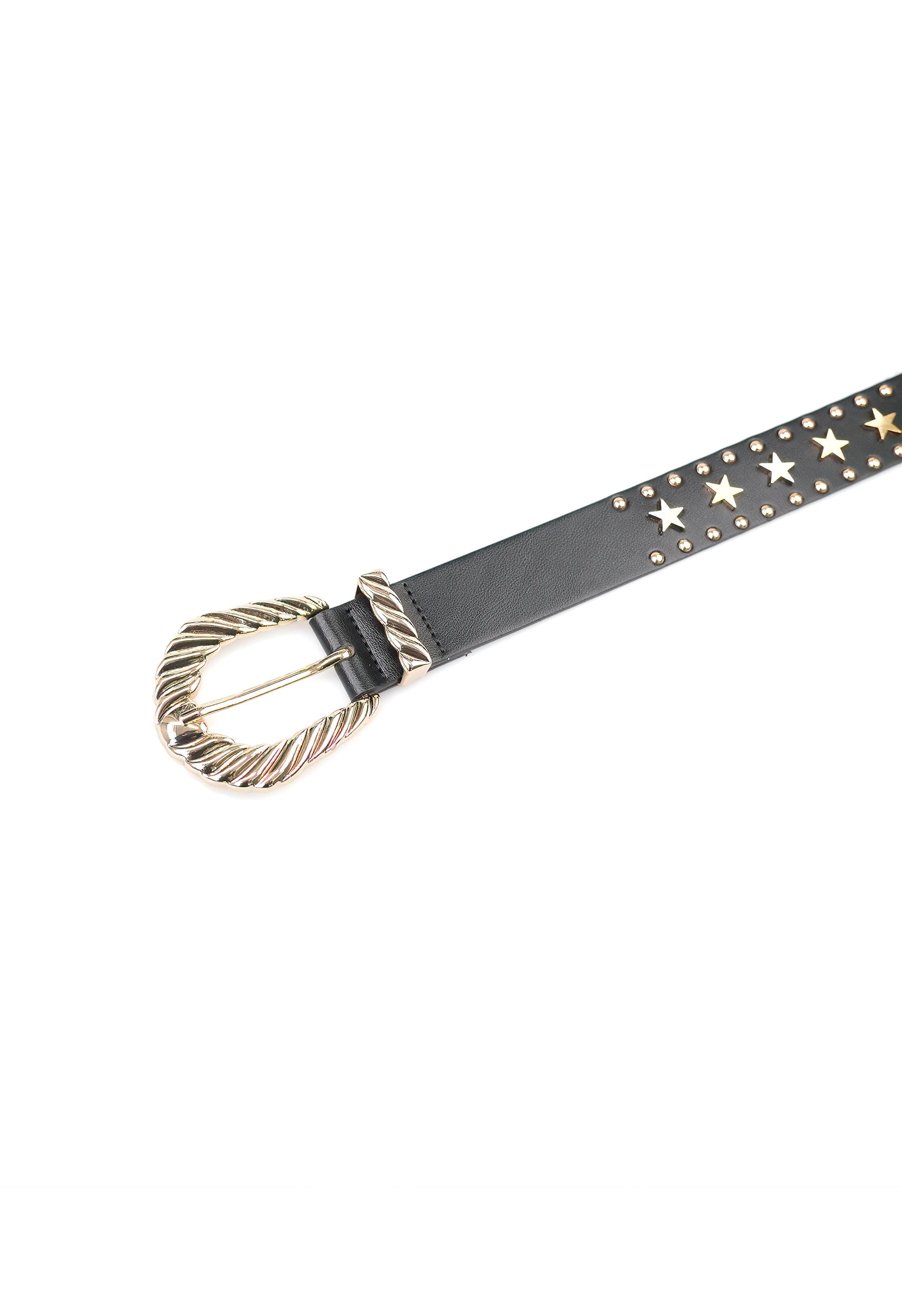 Sleek Black Belt with Star Detailing