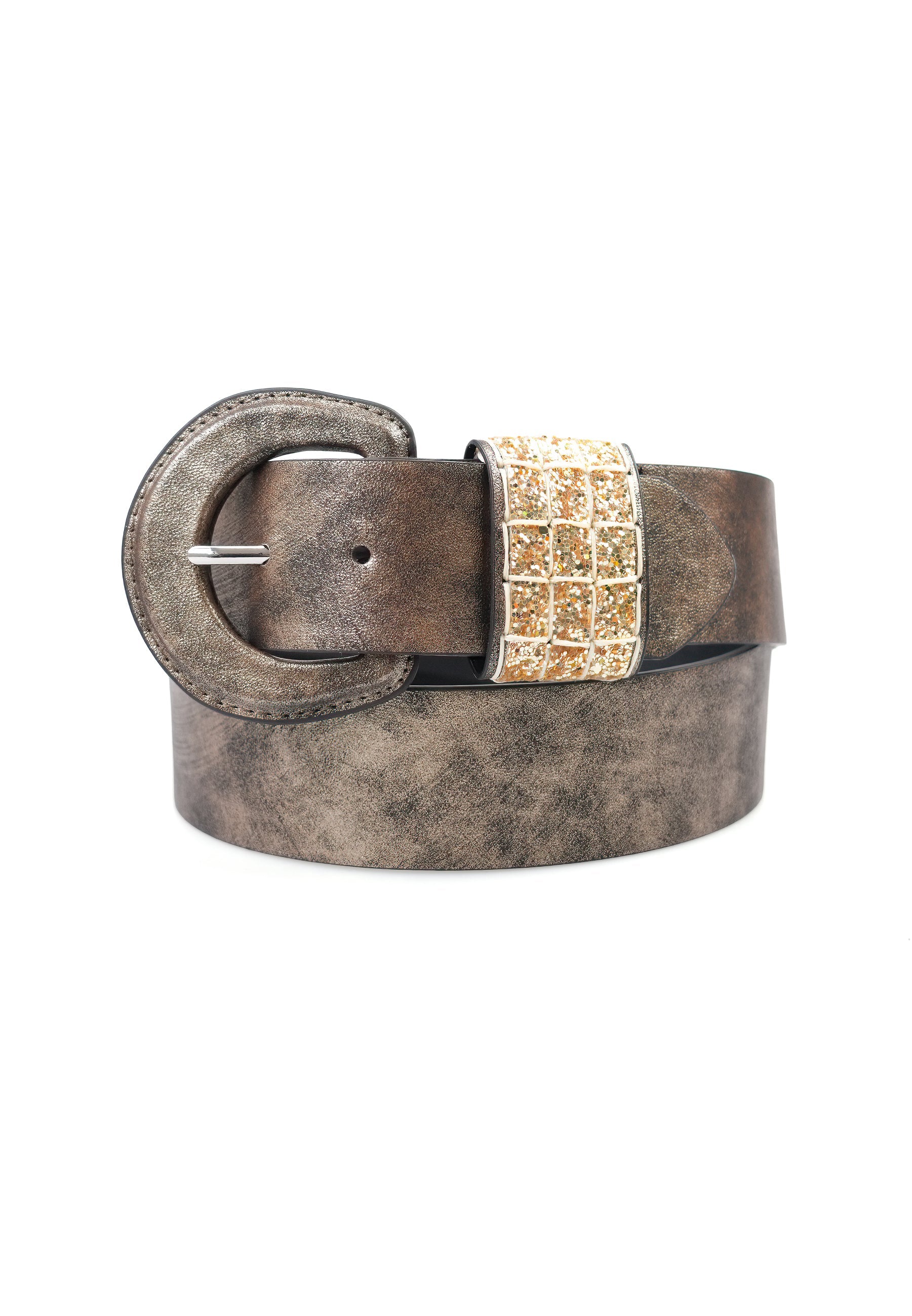 Luxe Glitter Circular Buckle Belt