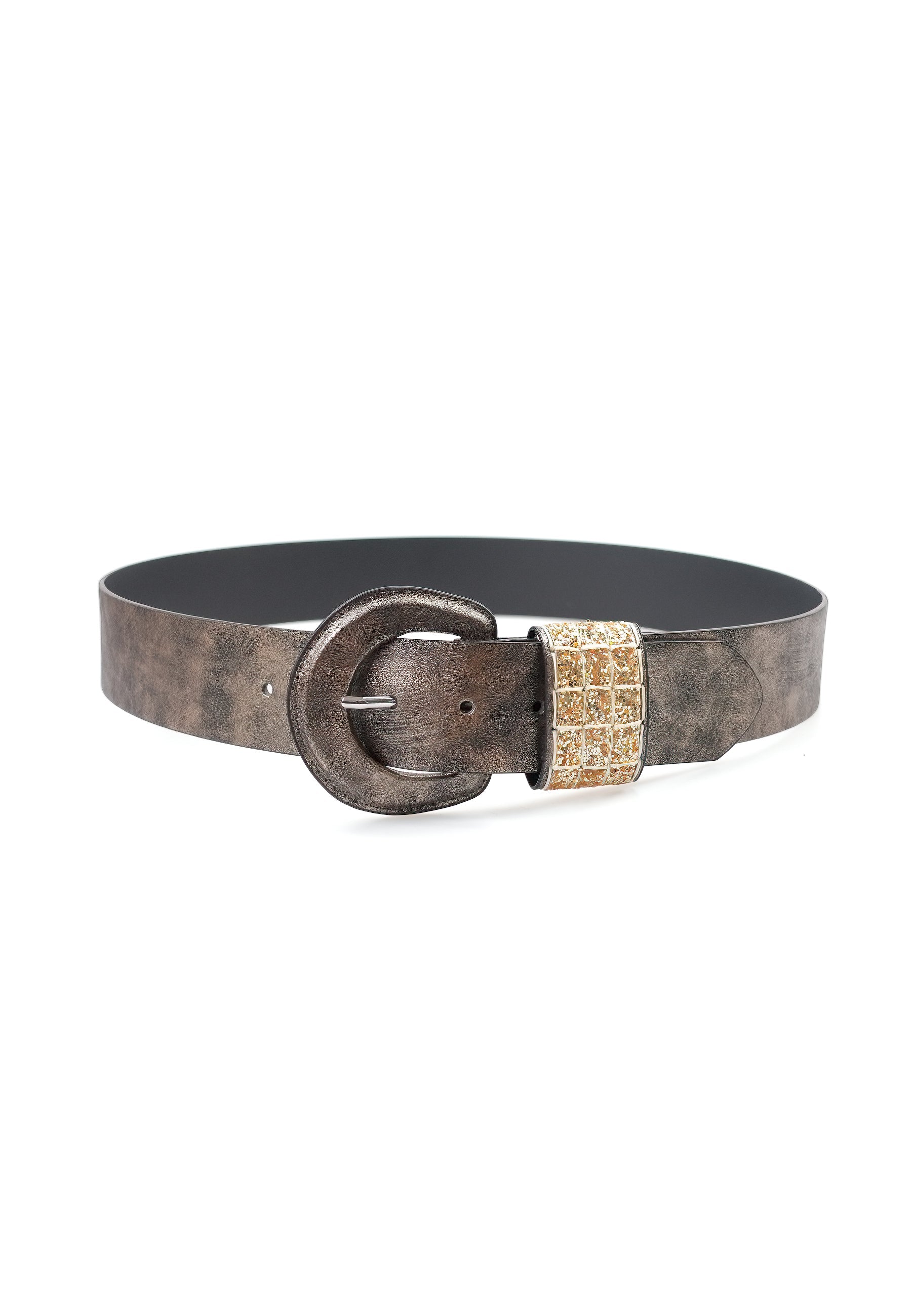 Luxe Glitter Circular Buckle Belt