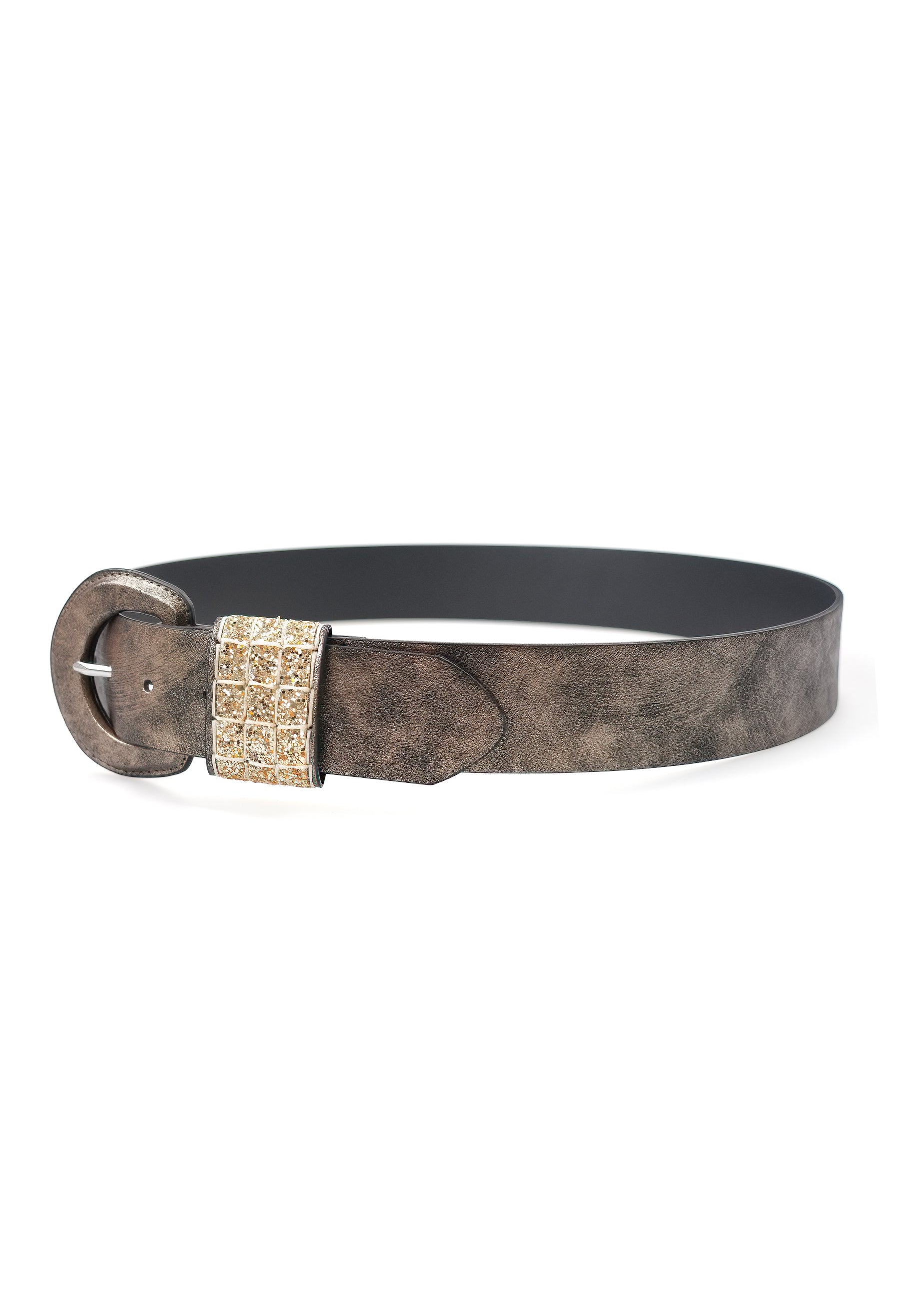Luxe Glitter Circular Buckle Belt