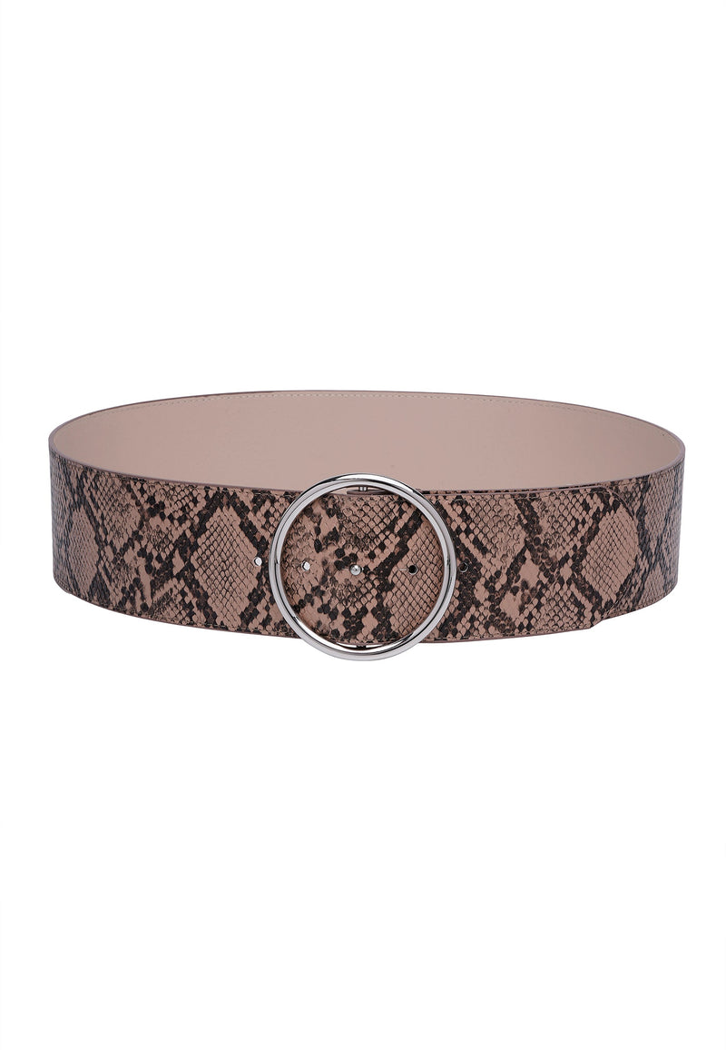 Snake Print Dual Buckle Belt
