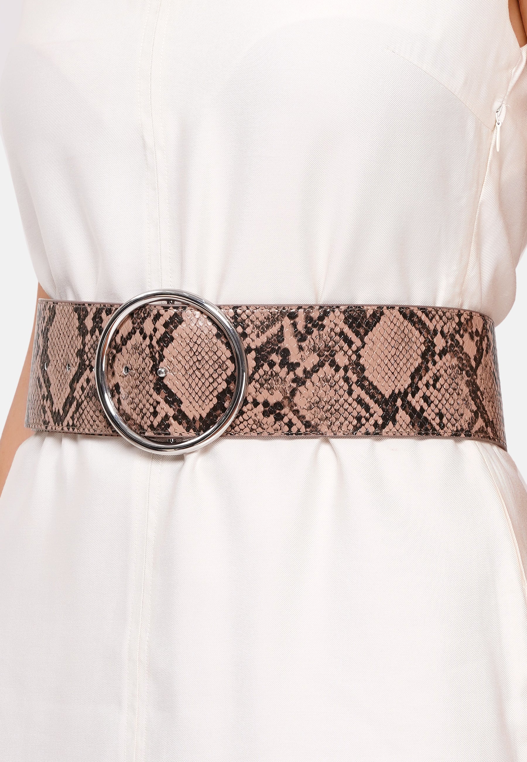 Snake Print Dual Buckle Belt
