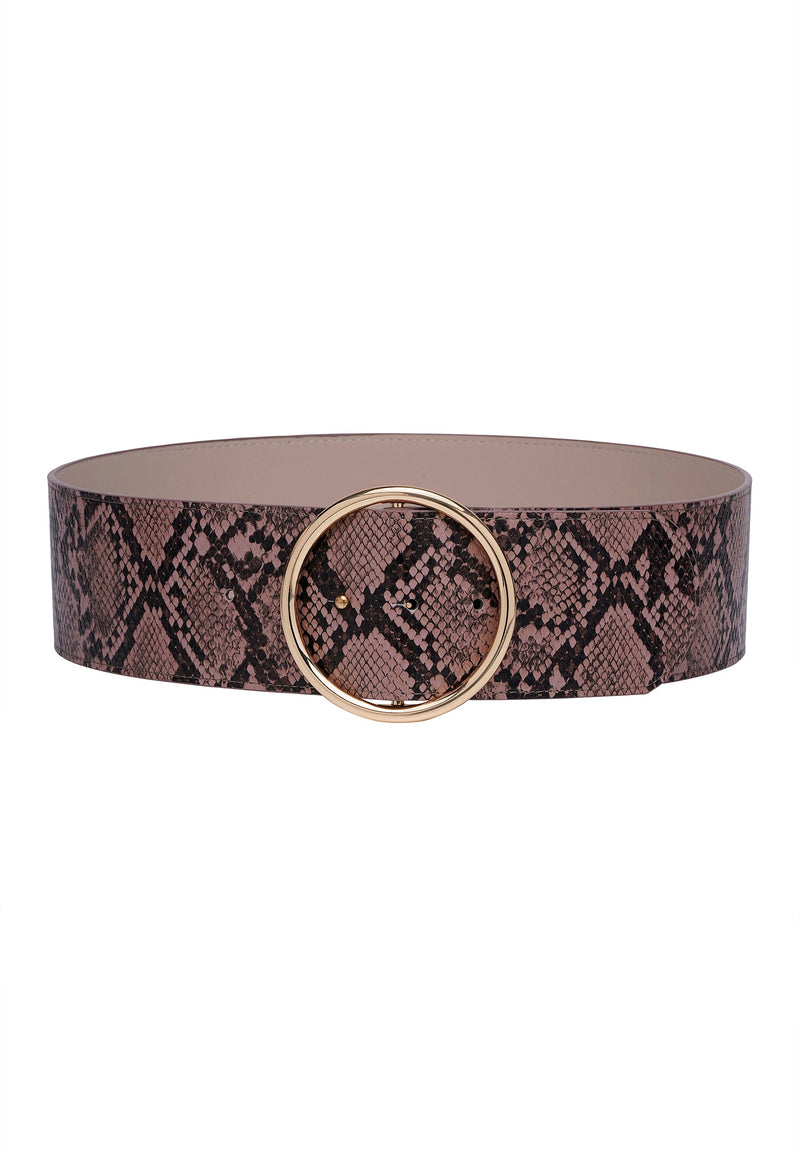 Snake Print Dual Buckle Belt
